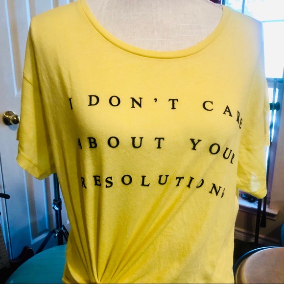 Wildfox Tops - 🦊💋  Wildfox Yellow Resolutions New Year Tee